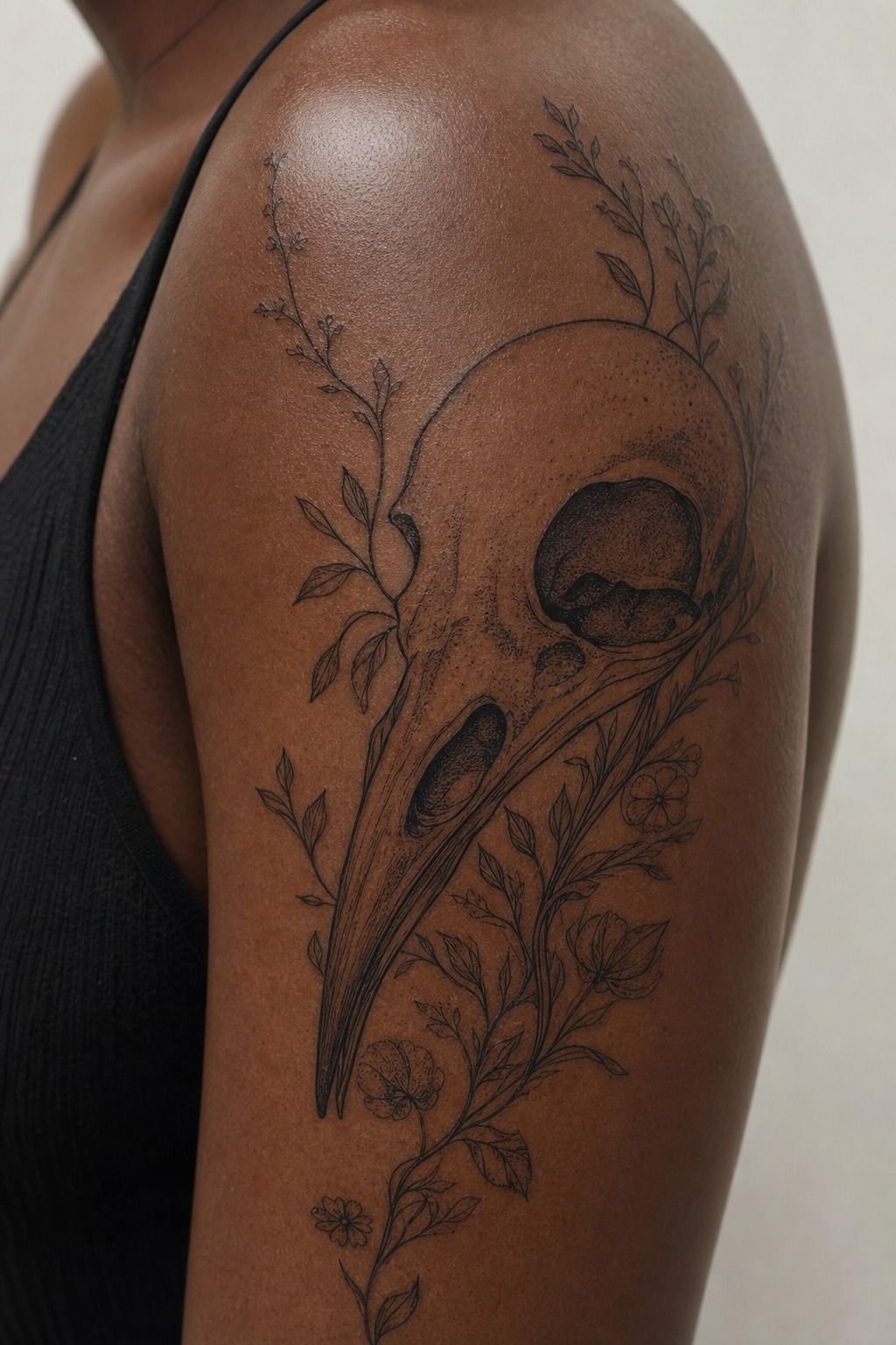 Plan A Crow Skull Tattoo Composition