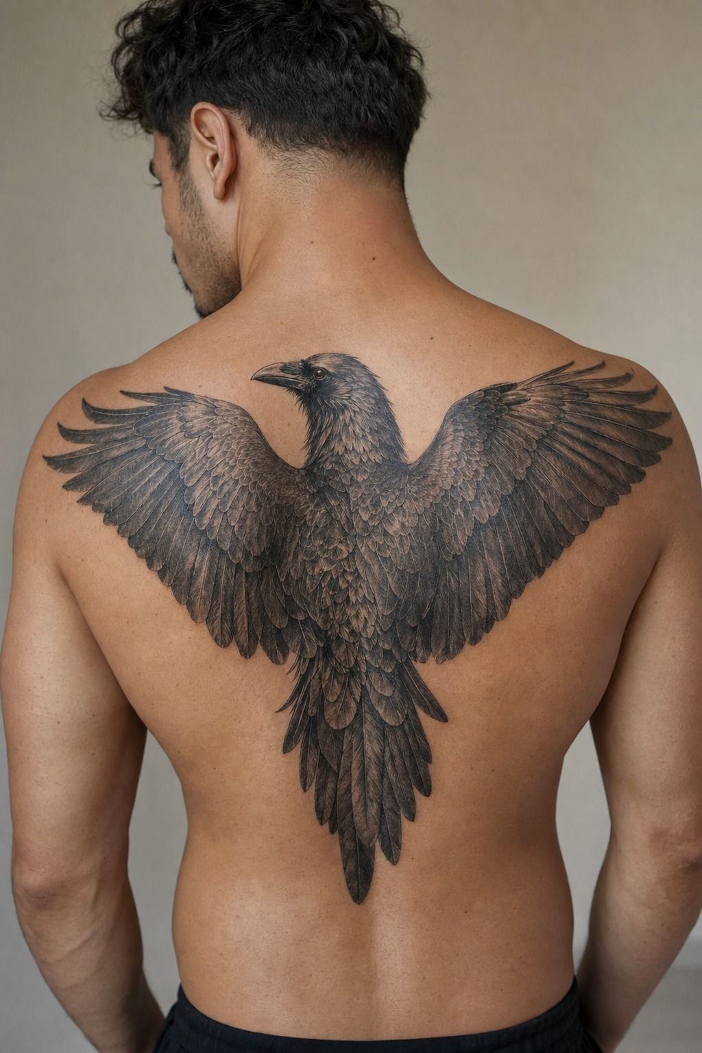Pick A Realistic Crow Back Tattoo