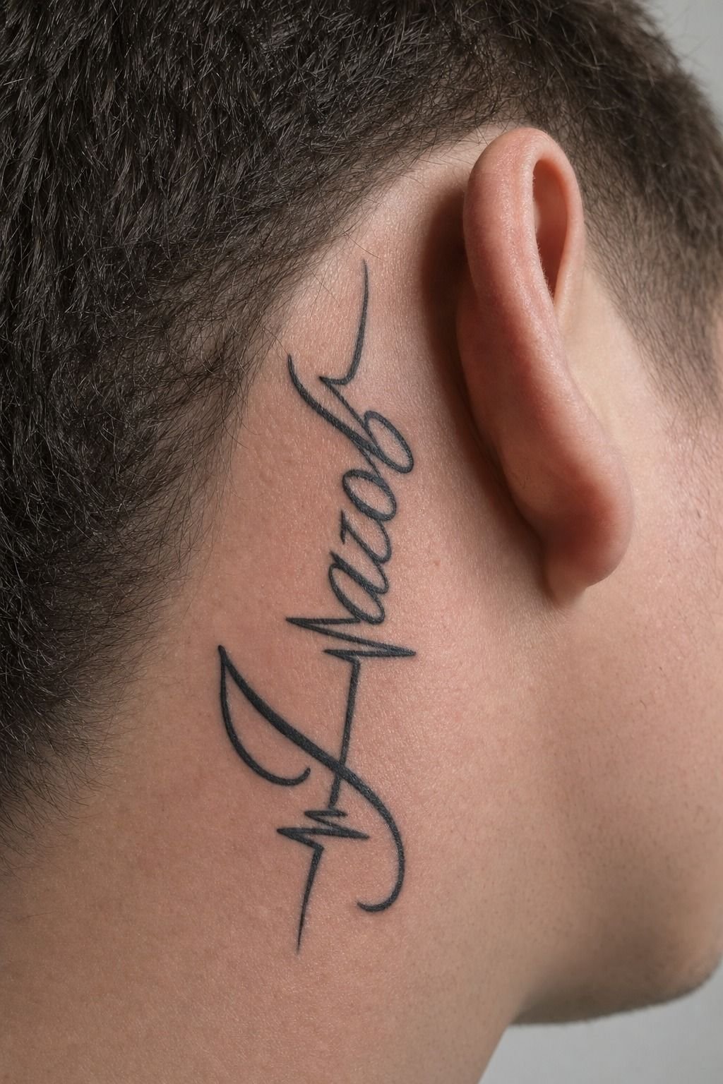 Choose A Heartbeat Line Through His Name