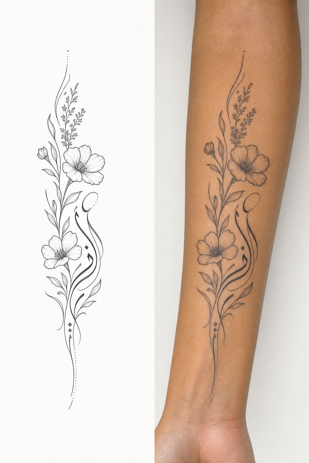 Pair Arabic Text With Hazel-Style Botanical Linework