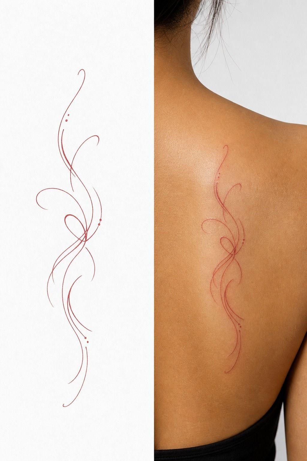 Pick Red Ink For A Soft Name Tattoo