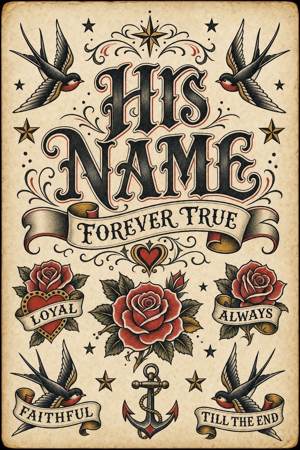 Add A Promise Phrase Under His Name