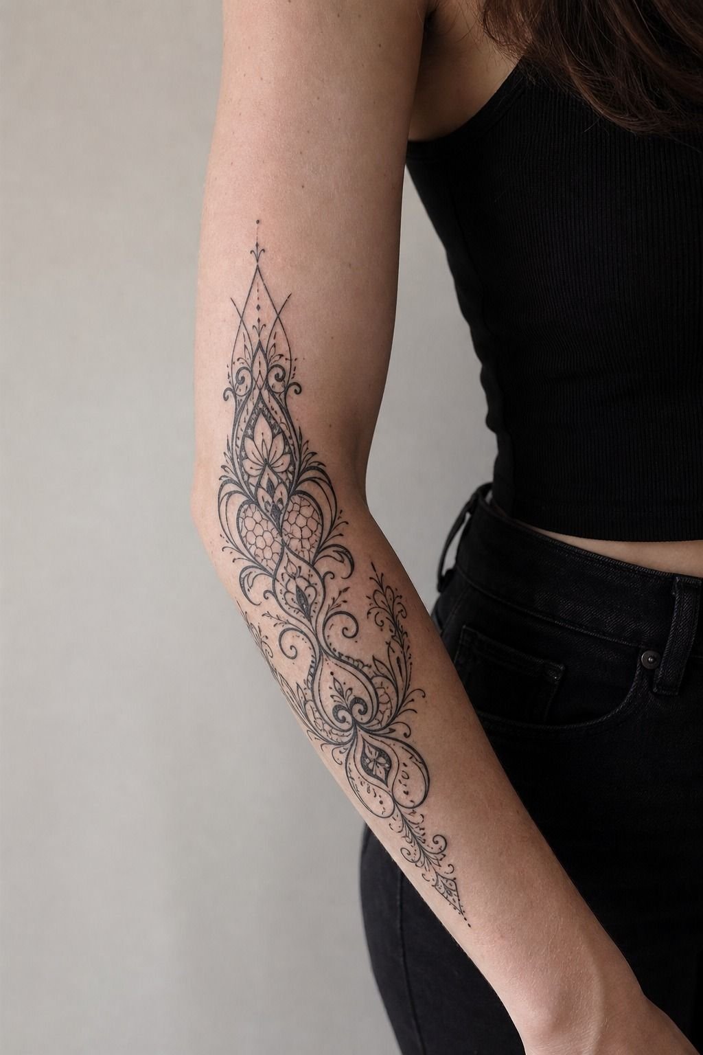 How I design ornamental blackwork around body curves