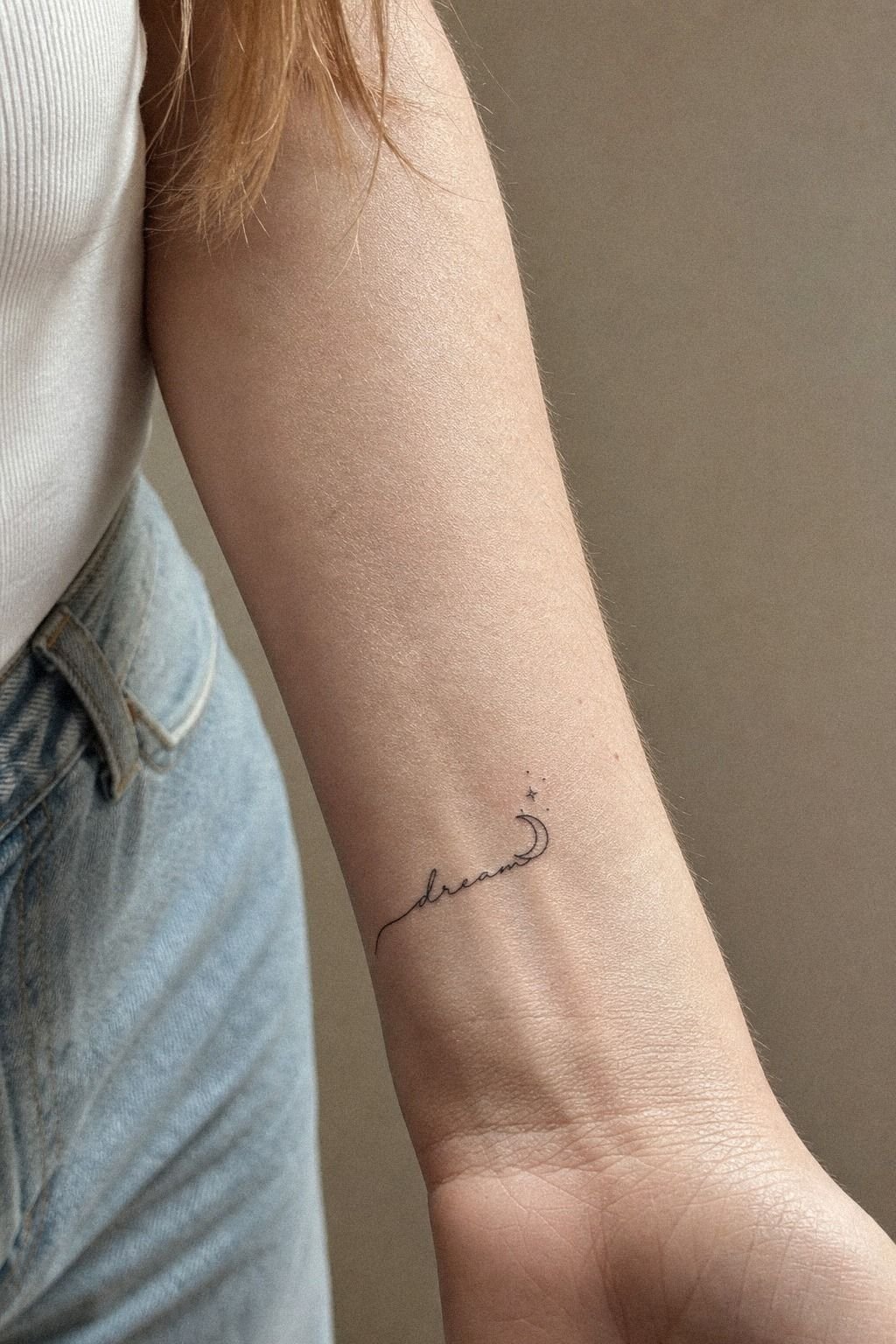 I Chose A Tiny Dream Script Wrist Tattoo