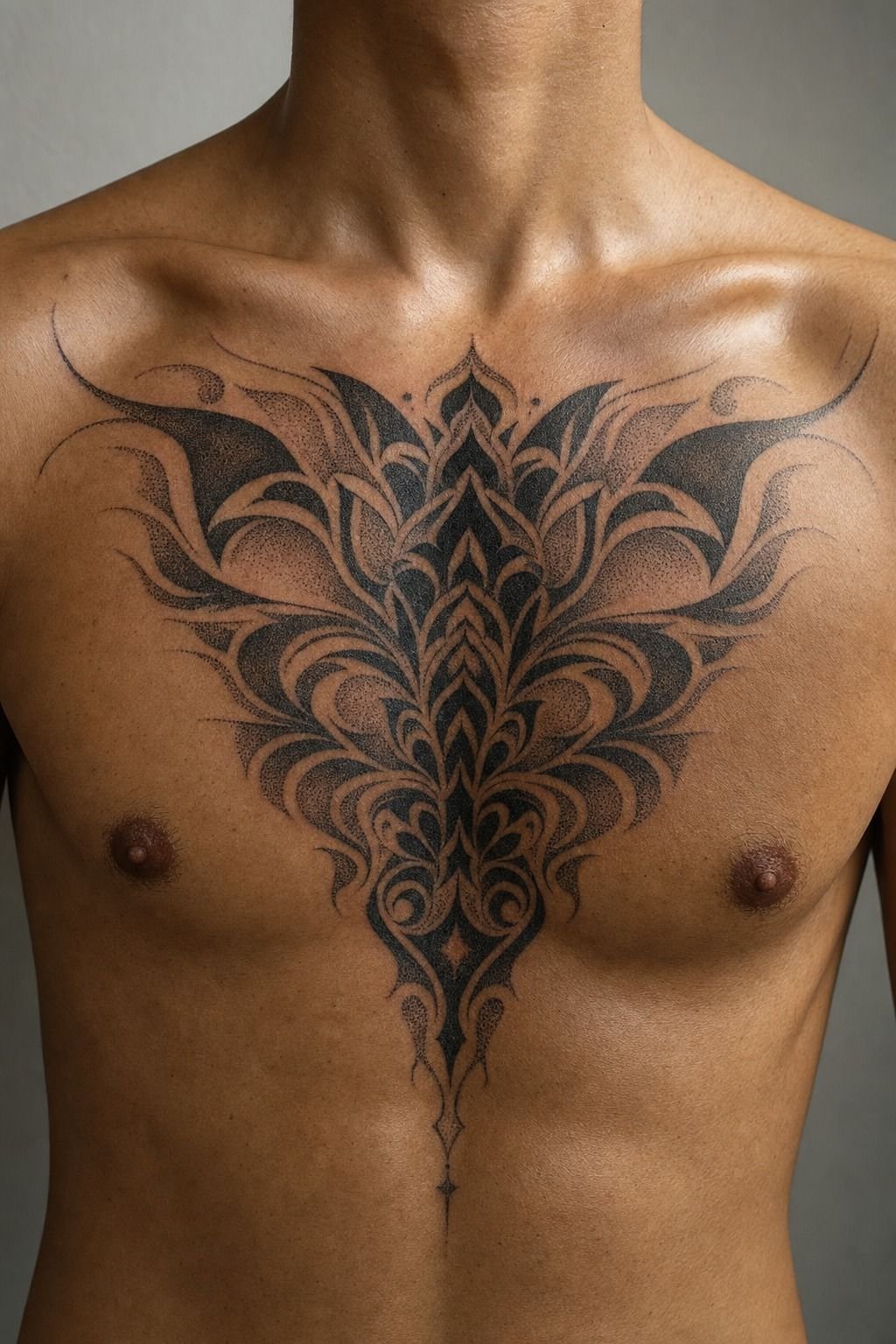 Push Blackwork Contrast on the Sternum