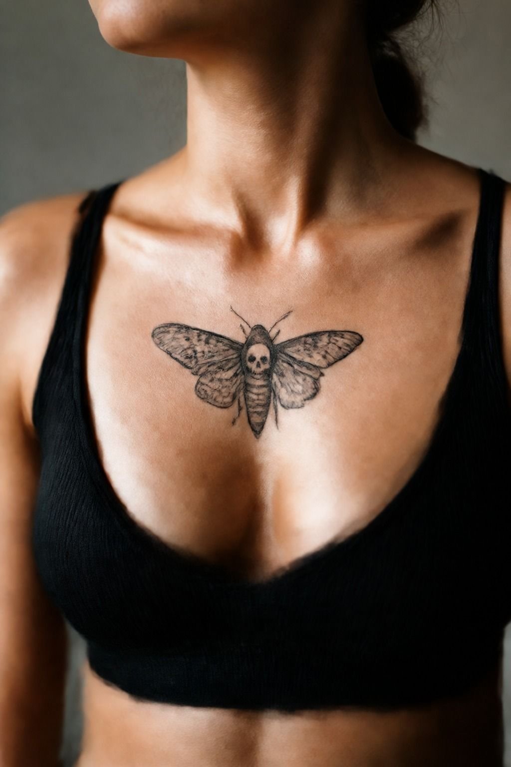Place A Deathhead Moth Tattoo On Sternum