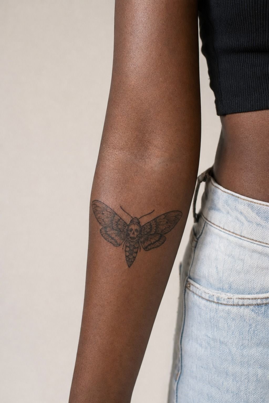 Plan A Forearm Deathhead Moth Tattoo Layout