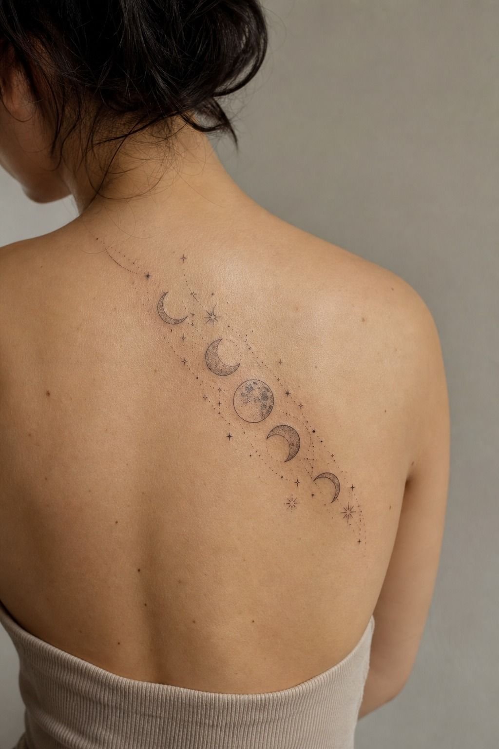 NASA Moon Phases Meet Soft Celestial Dots