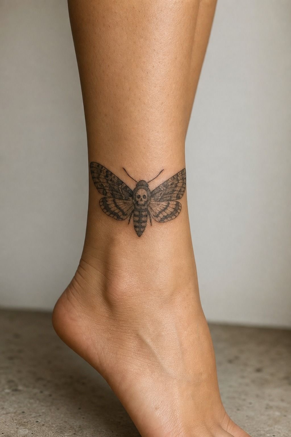 Add Dotwork Shading To Deathhead Moth Tattoo