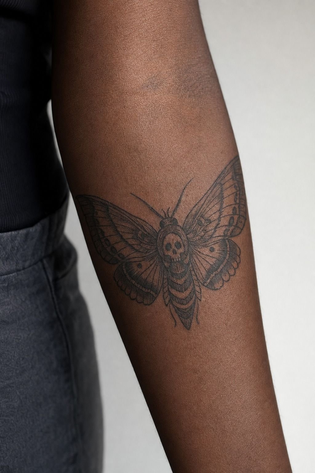 Pick Fine Lines For Deathhead Moth Tattoo
