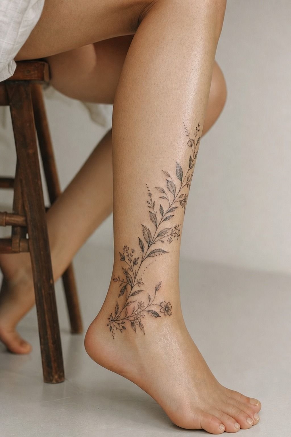 Delicate Florals Against Open Skin