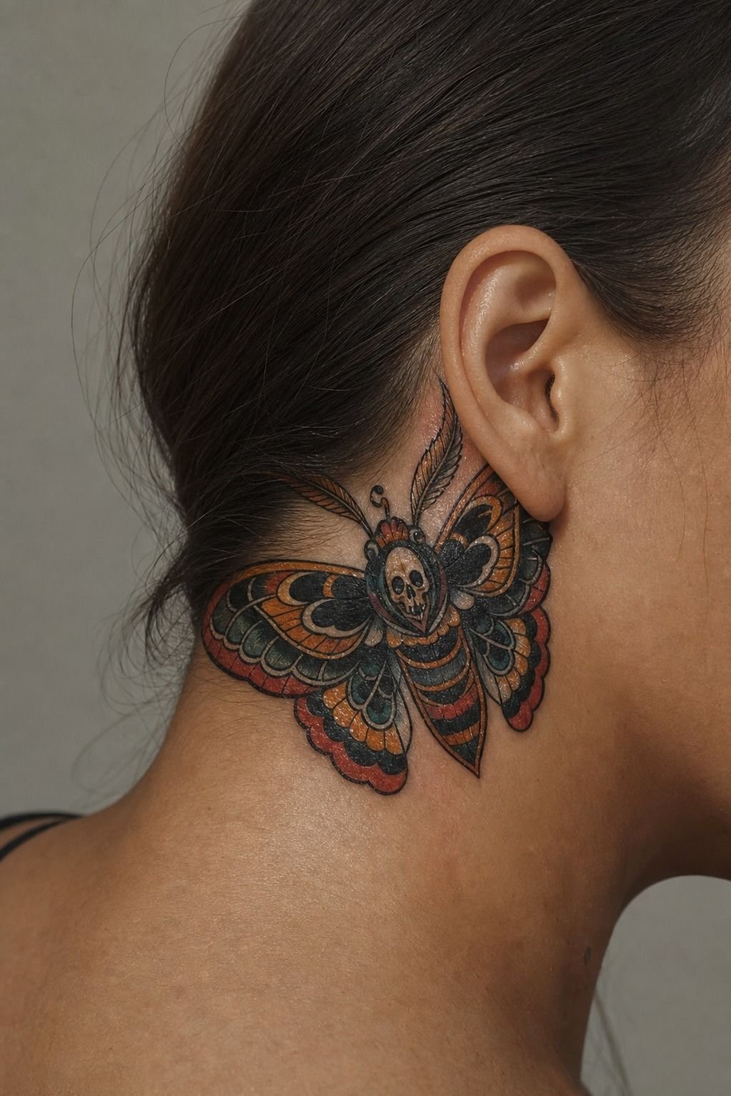 Choose Neo Traditional Deathhead Moth Tattoo Color