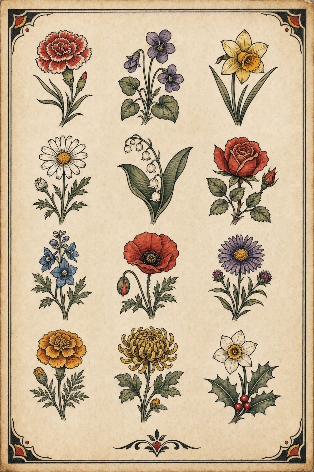 Match Small Birth Flowers By Month
