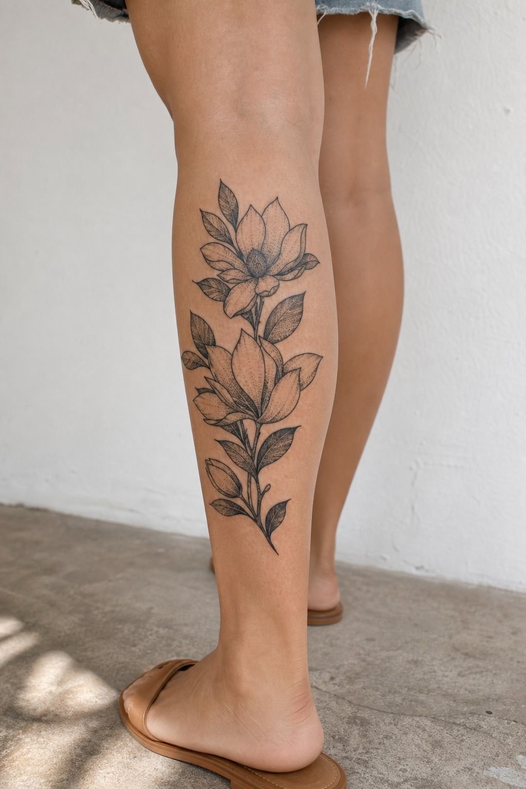 Balance dotwork petals with bold outlines