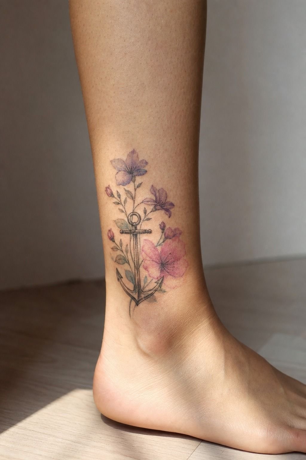 Select watercolor flowers with linework anchors