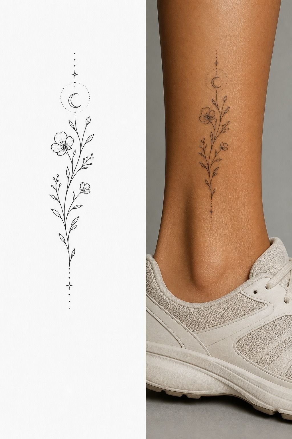 Test ankle tattoo scale against walking shoes