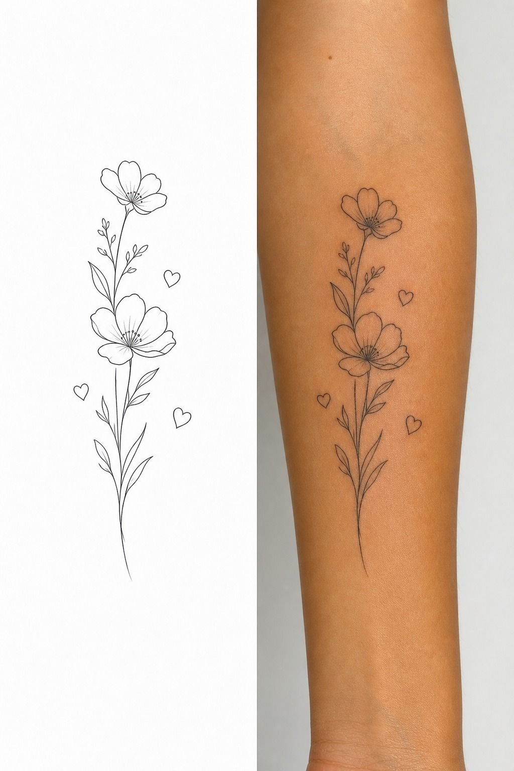 Place Matching Hearts Behind The Arms