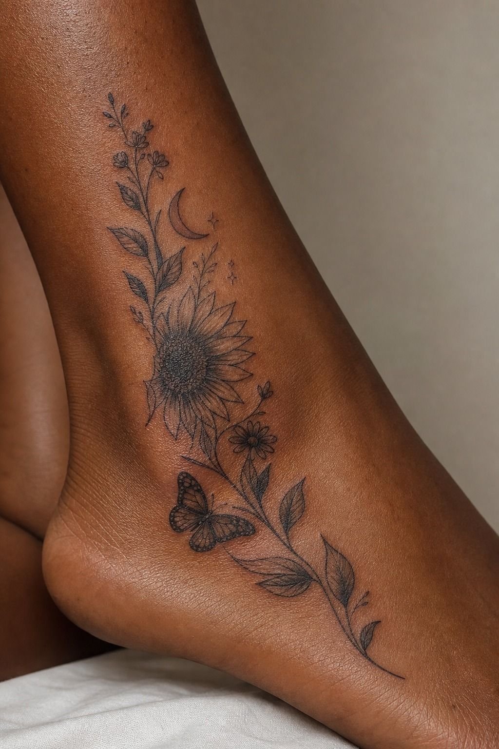 Choose black-and-grey shading for side-foot depth
