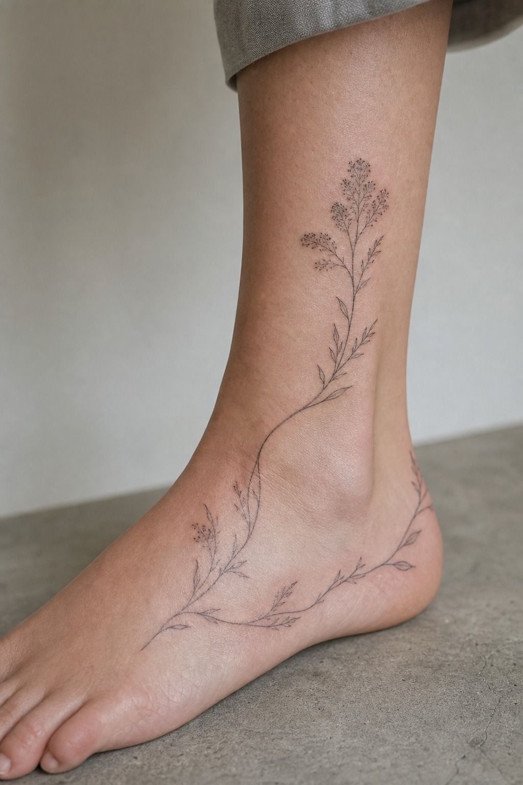 Protect fresh side-foot ink during healing