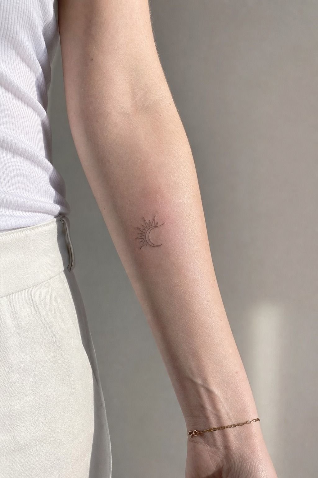 I Chose a Tiny Crescent Sun Tattoo