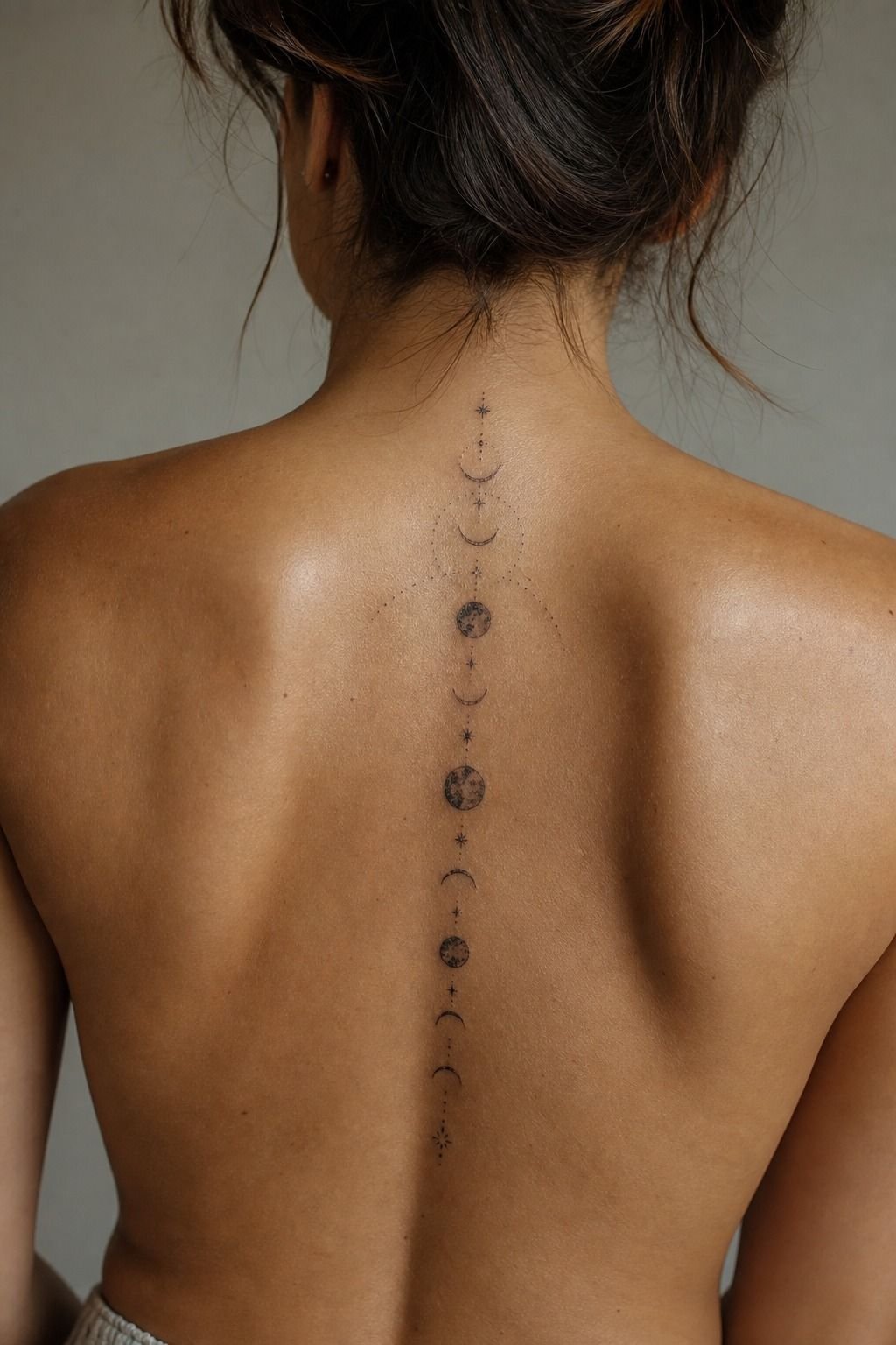 Delicate Moon Phases Down the Back