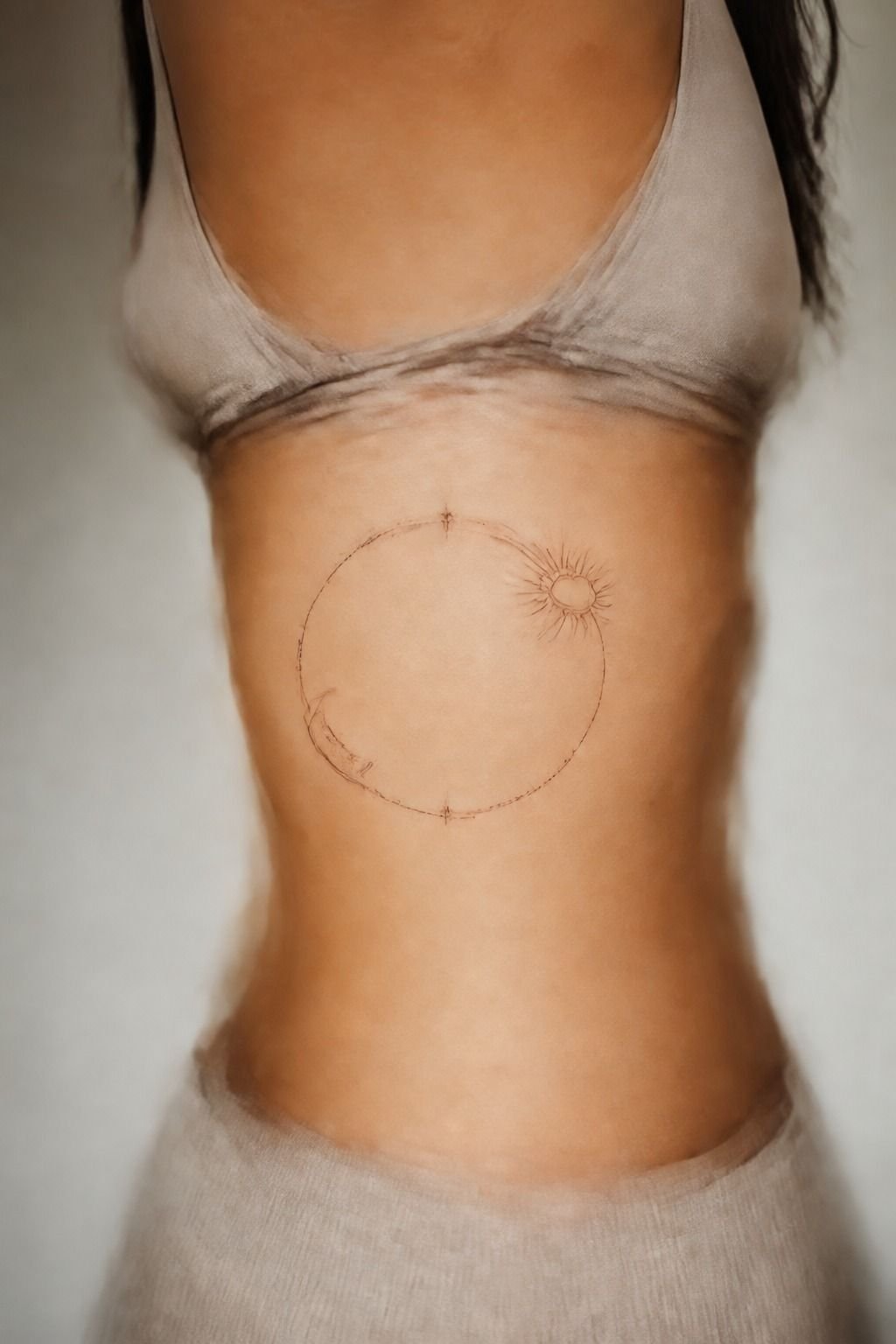 Balance Sun and Moon Linework on the Ribs