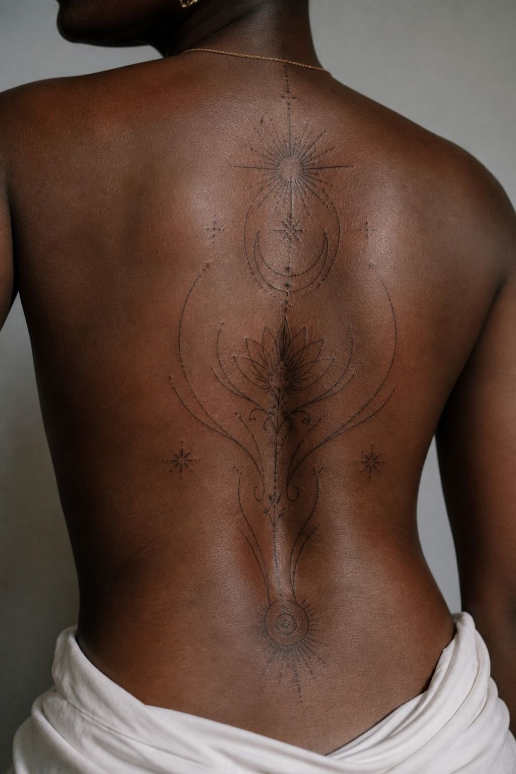 Unique Rib to Spine Tattoo Composition