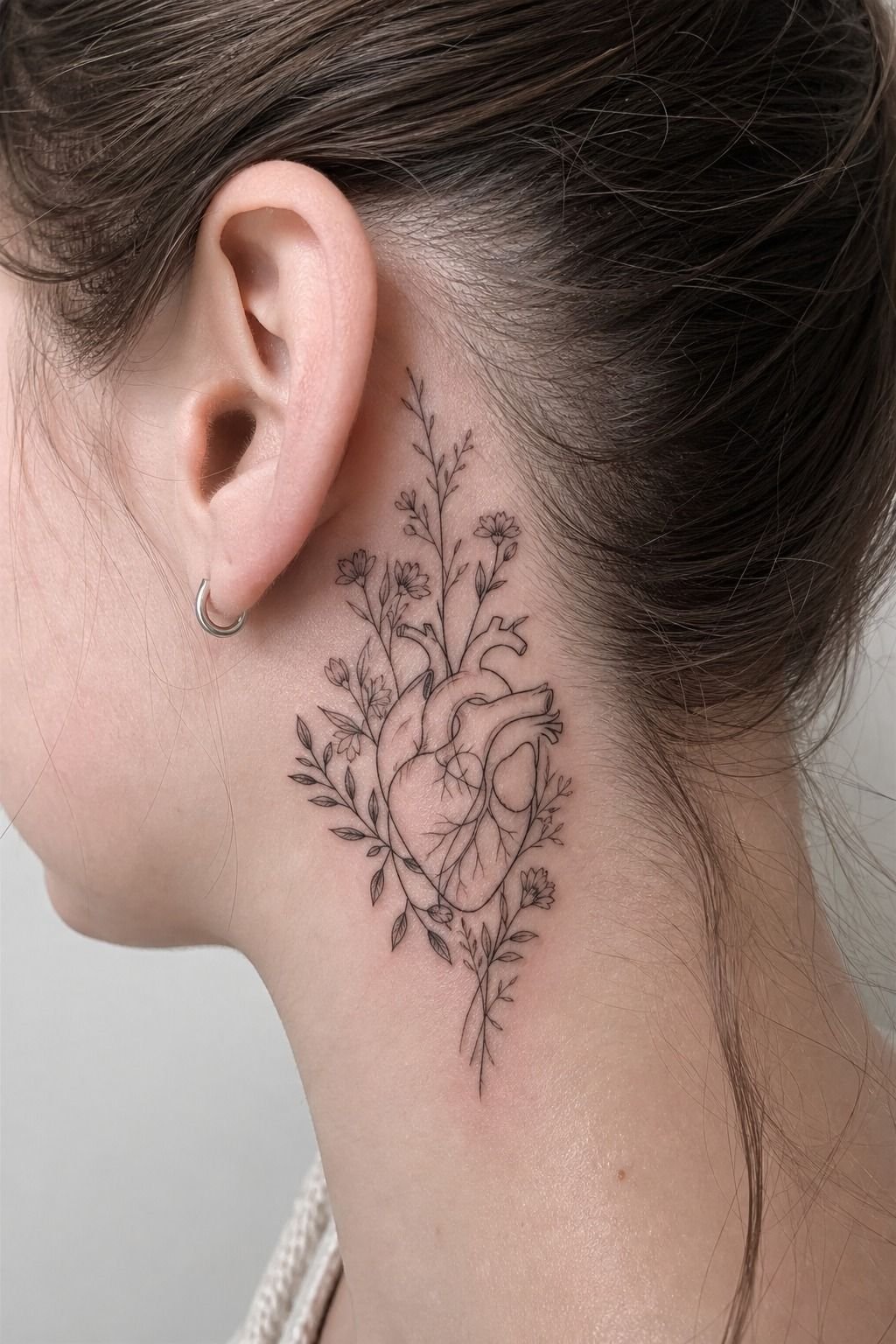 Try Unique Heart Tattoos With Botanical Details