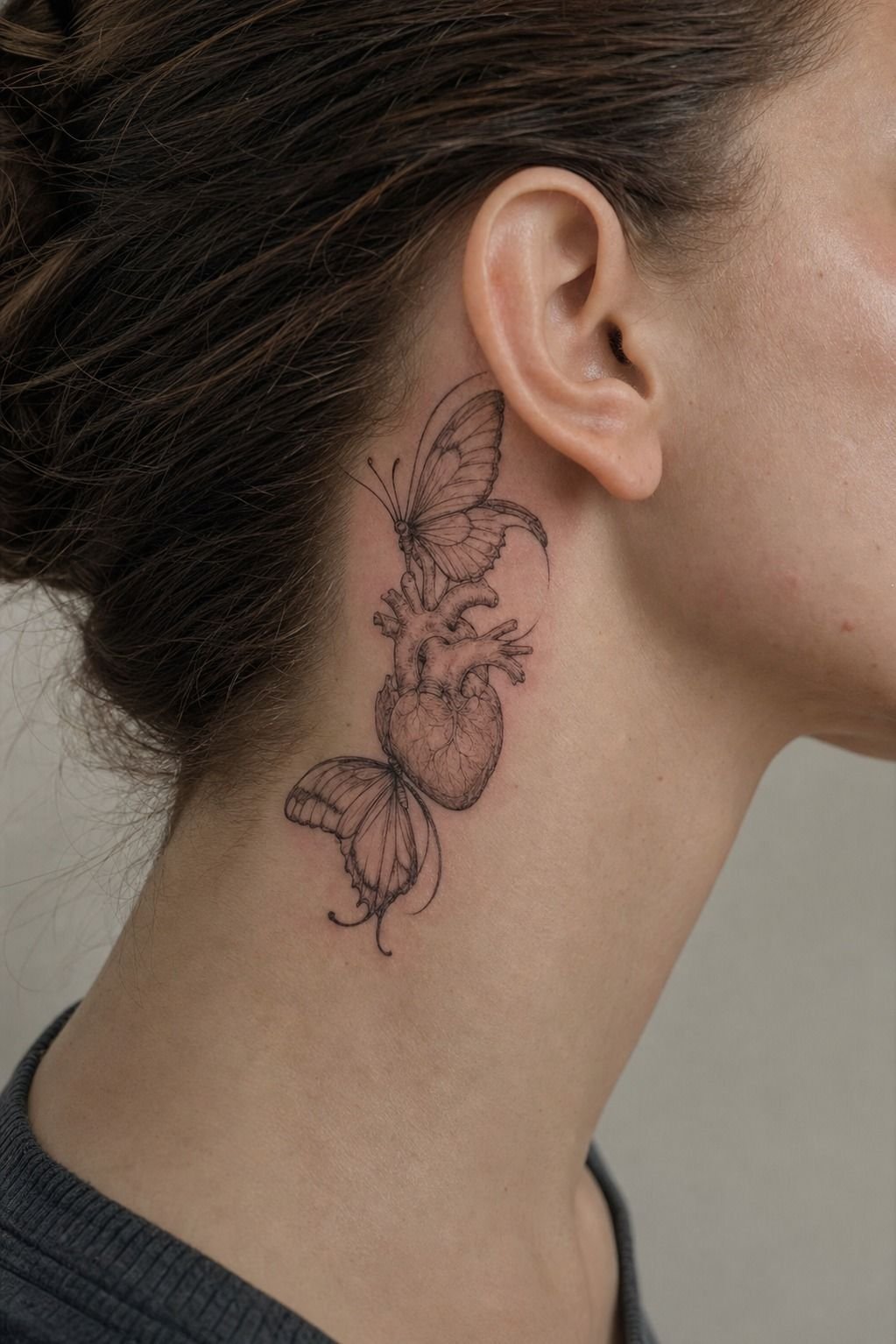 Human Heart With Butterfly Transformation Motif