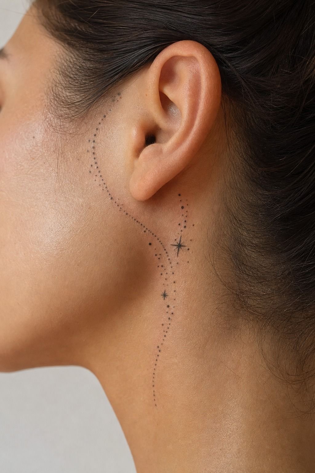 Dot Work Drawing Behind The Ear