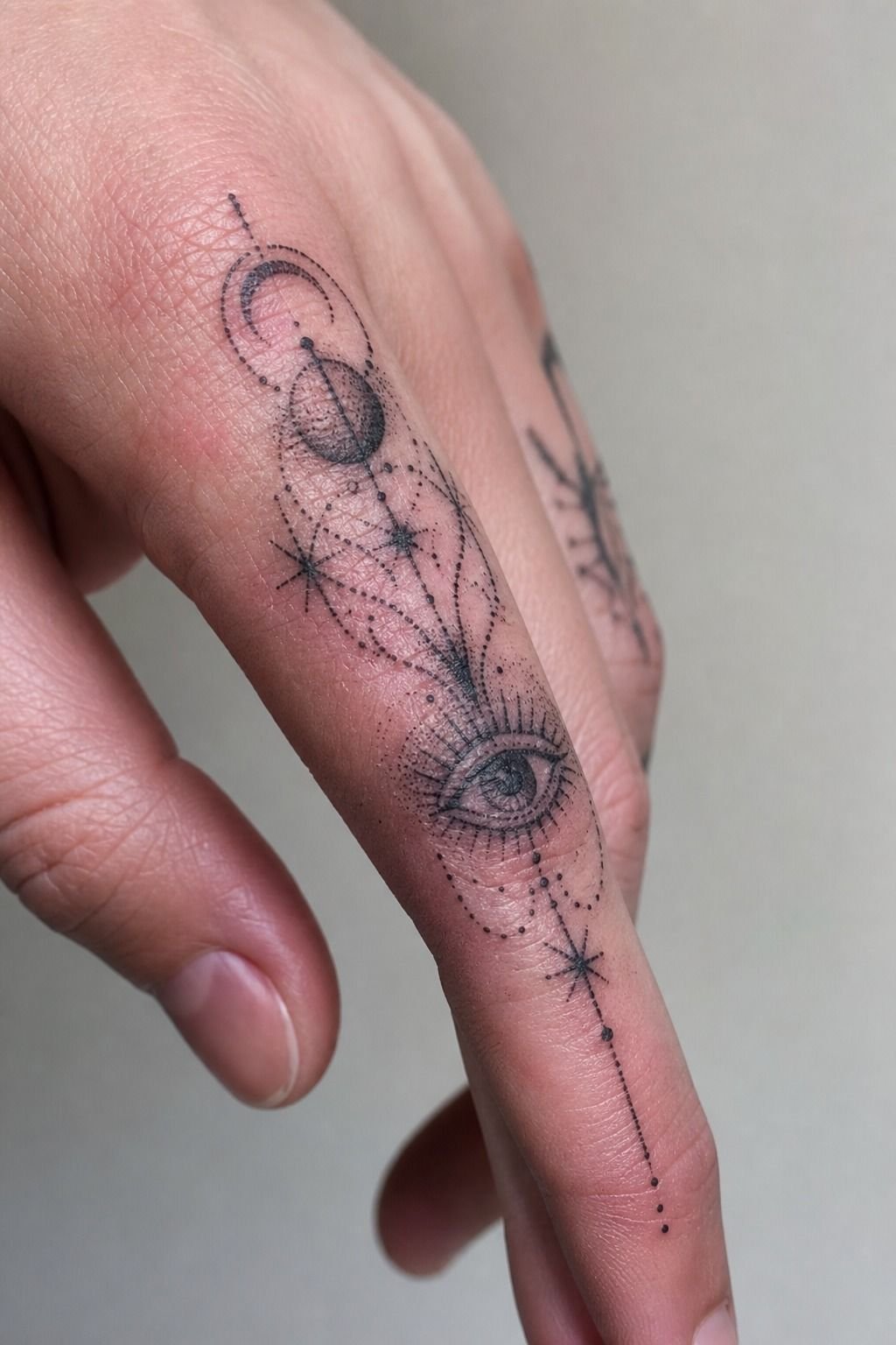 Dotwork Tattoo Design For Finger Tattoos