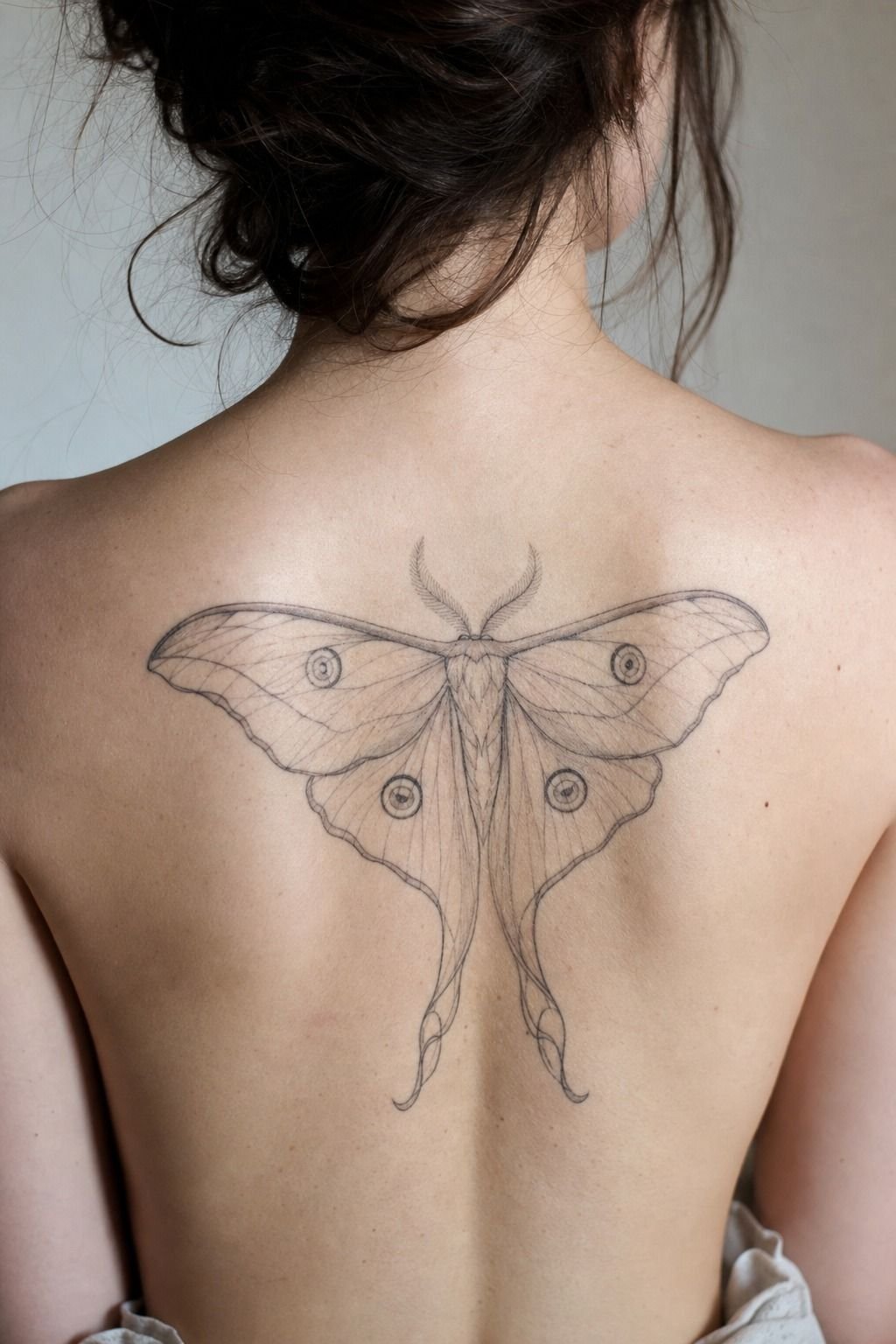 Lunar Moth Tattoo Design With Eye Spots