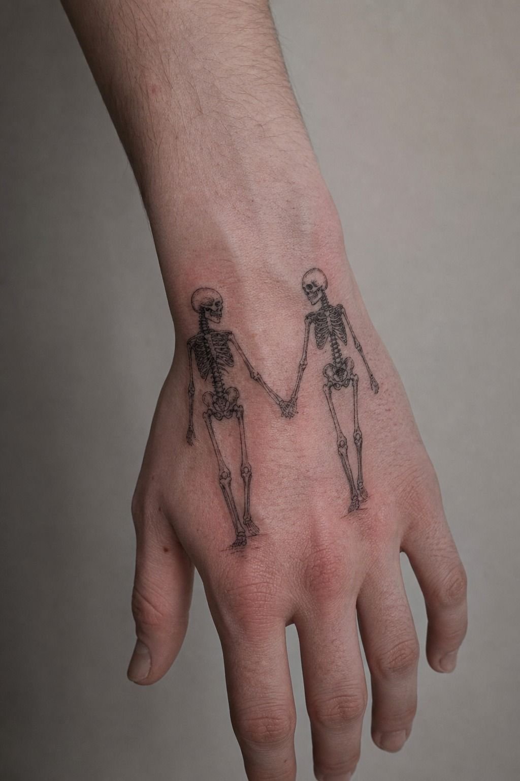 I Sketched Two Skeletons Holding Hands