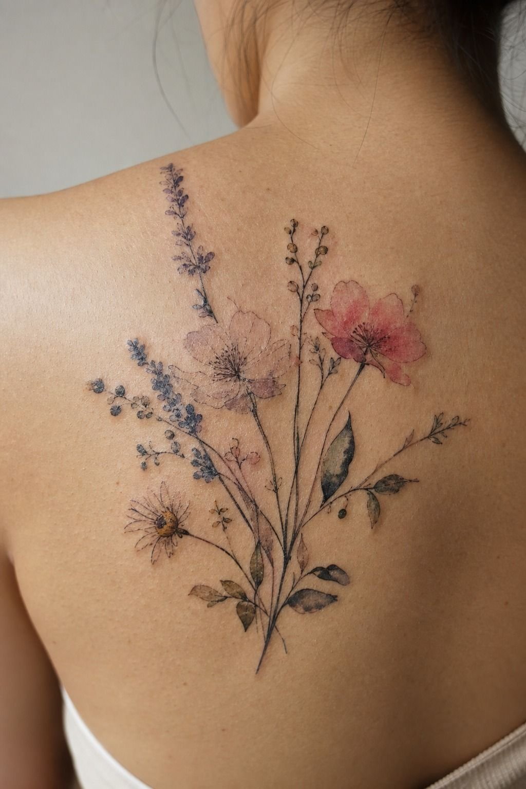 Sketched a Tiny Botanical Watercolor Tattoo