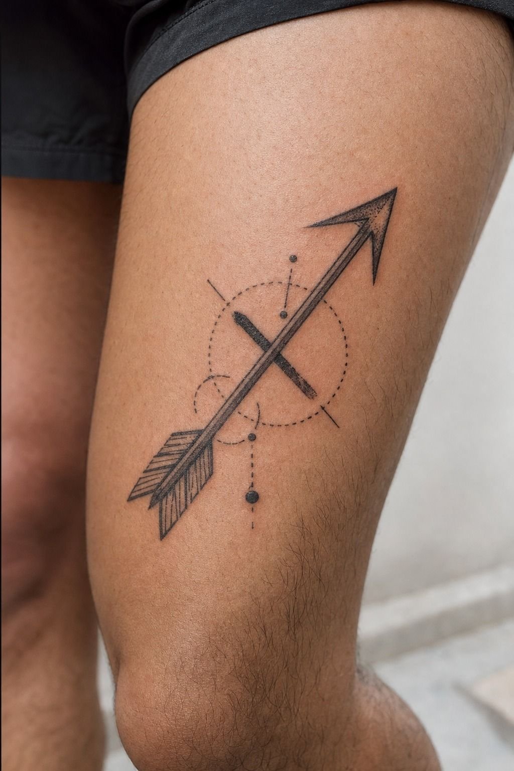 Minimalist Sagittarius Arrow Tattoo For Men