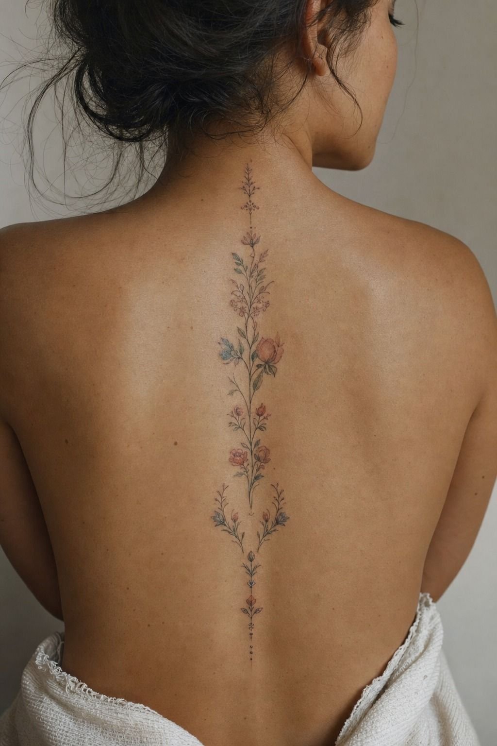 Matched Watercolor Florals With Fine Linework