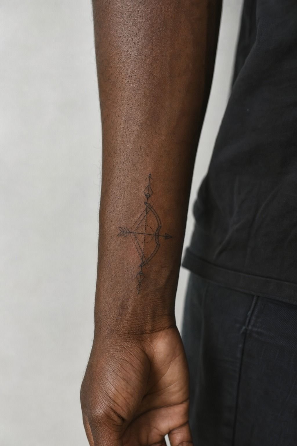 Geometric Sagittarius Bow Tattoo For Men