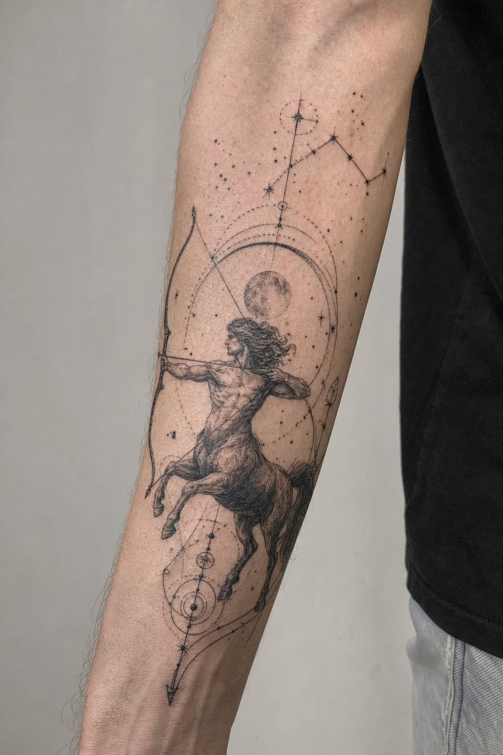 Sagittarius Zodiac Sleeve Tattoo For Men