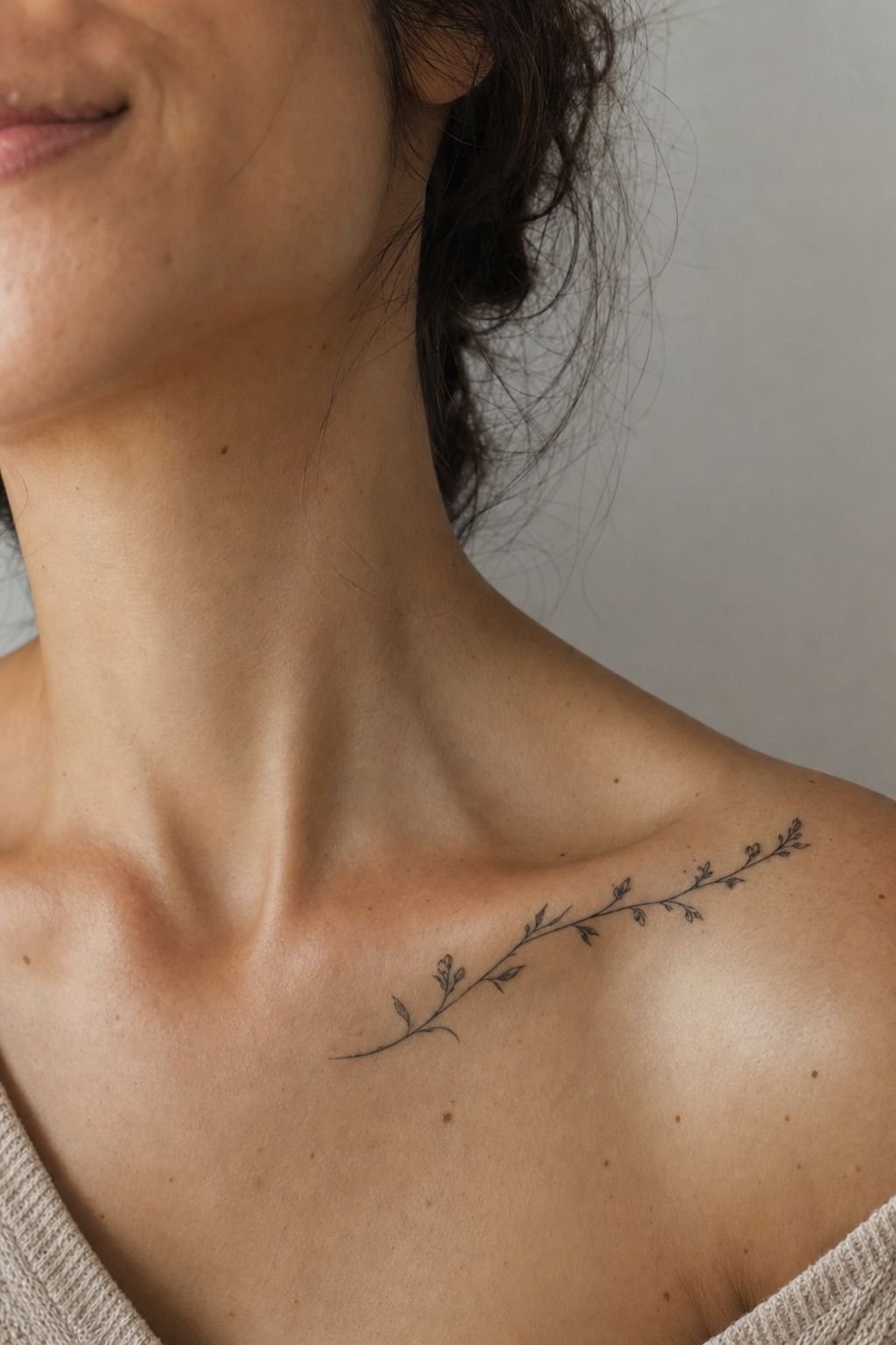 Botanical Stem Tattoos Symbolizing A Daughter’s Love