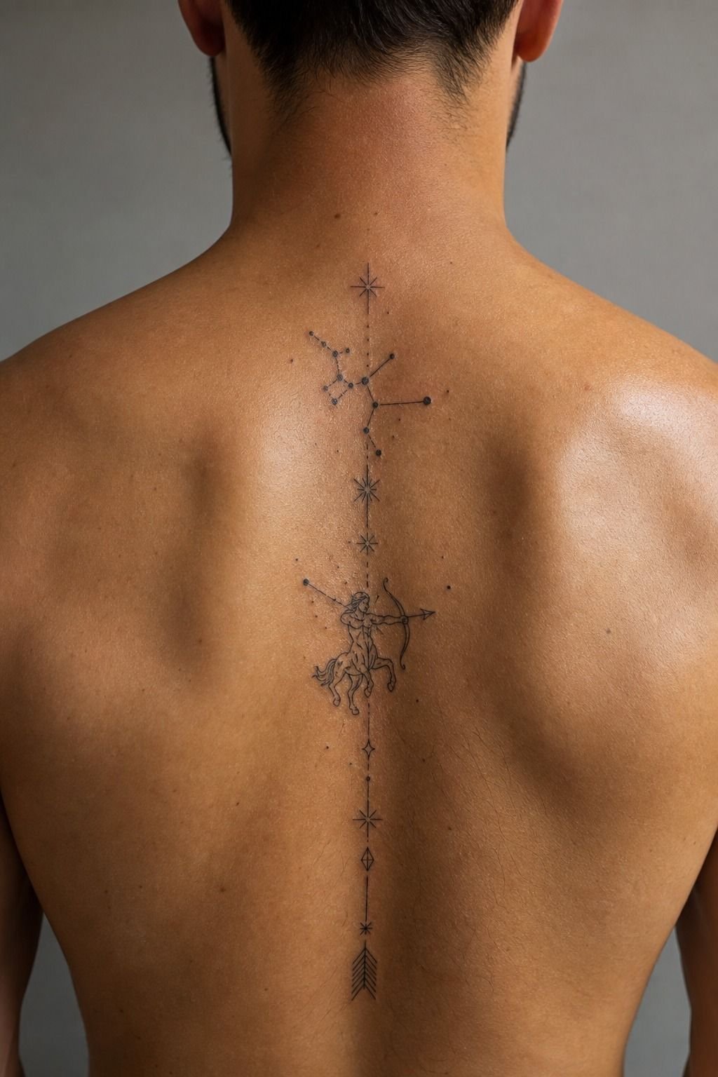 Fine Line Sagittarius Tattoo For Men