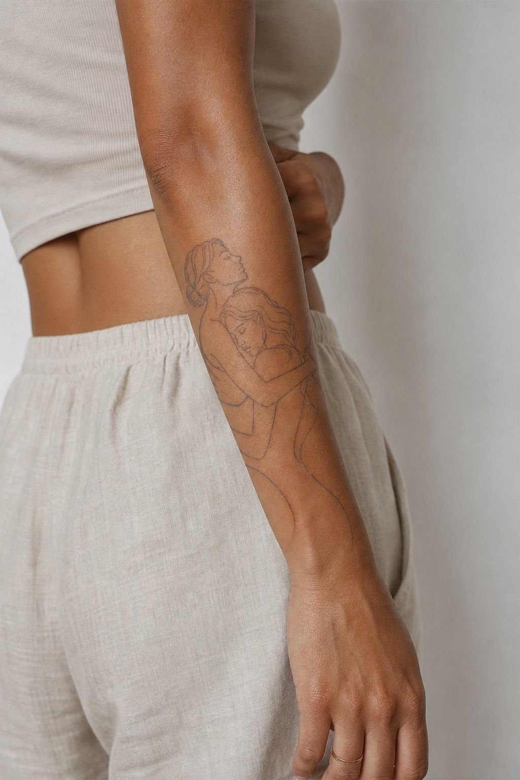I Positioned Them Embracing On The Forearm