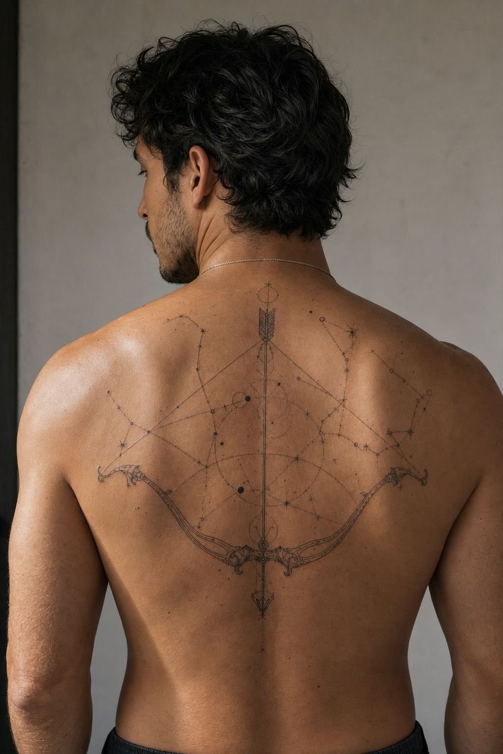 Sagittarius Back Tattoo For Men