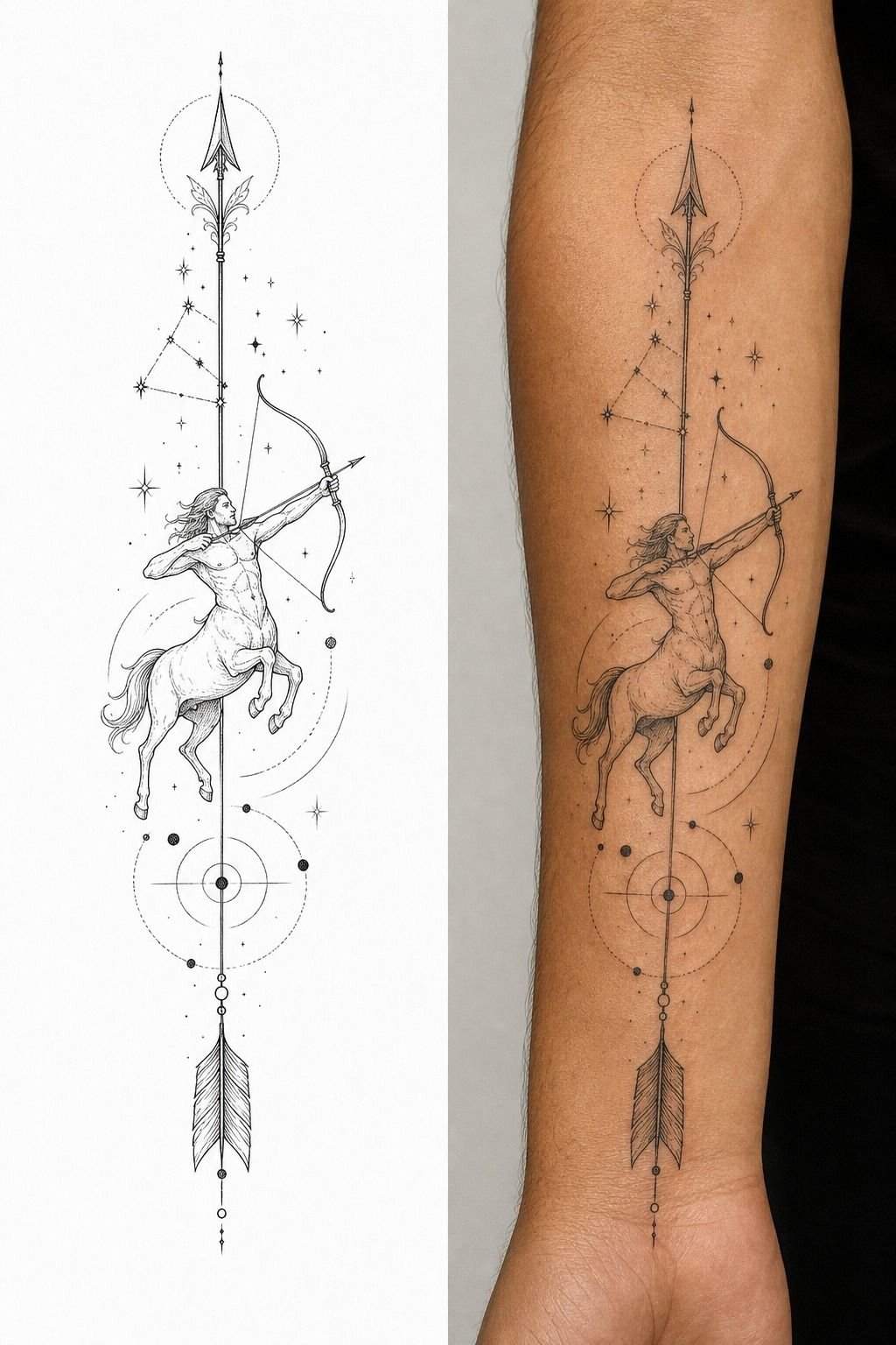 Sagittarius Forearm Tattoo For Men