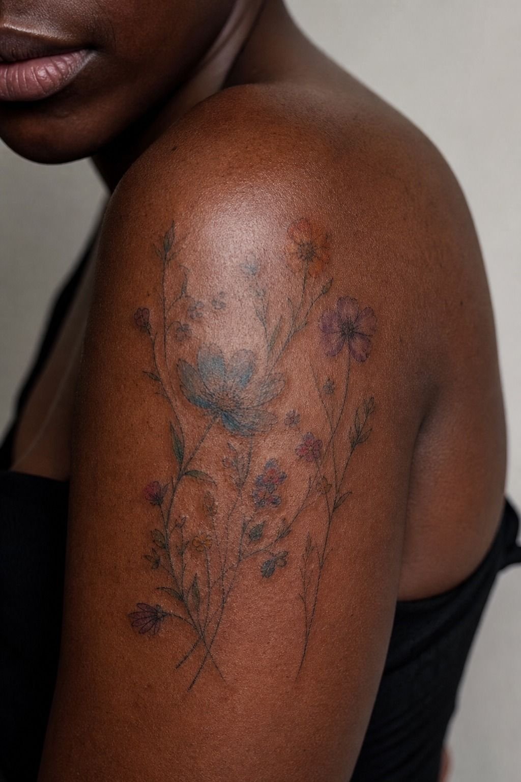 Planned a Tiny Watercolor Wildflower Tattoo