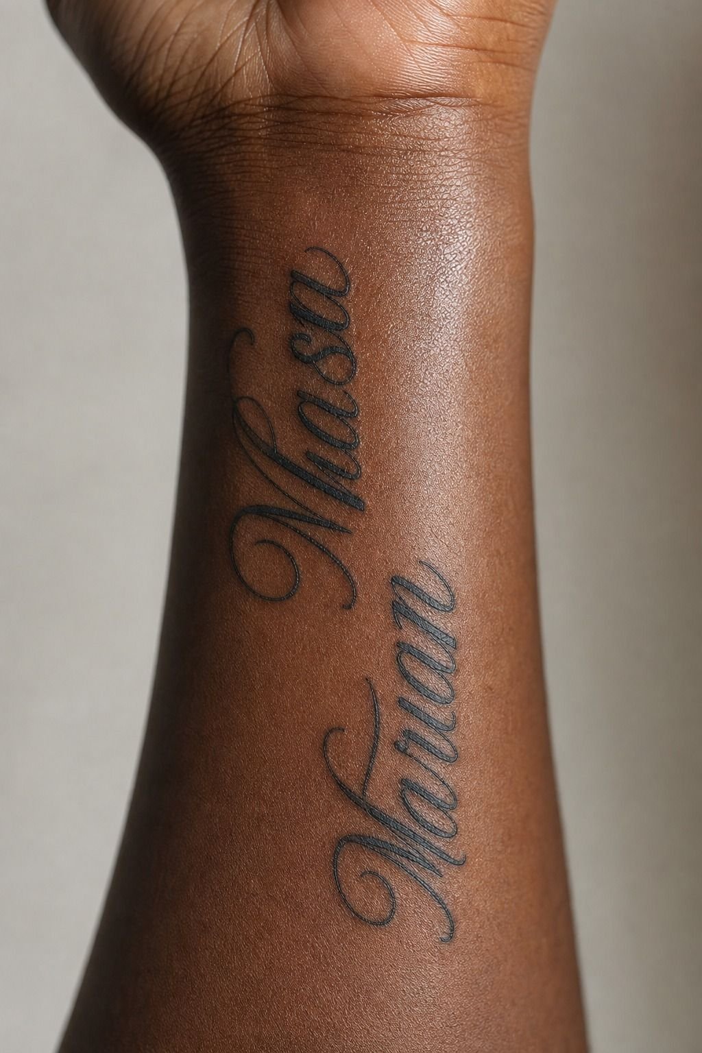 His Name and Last Name Stacked Vertically