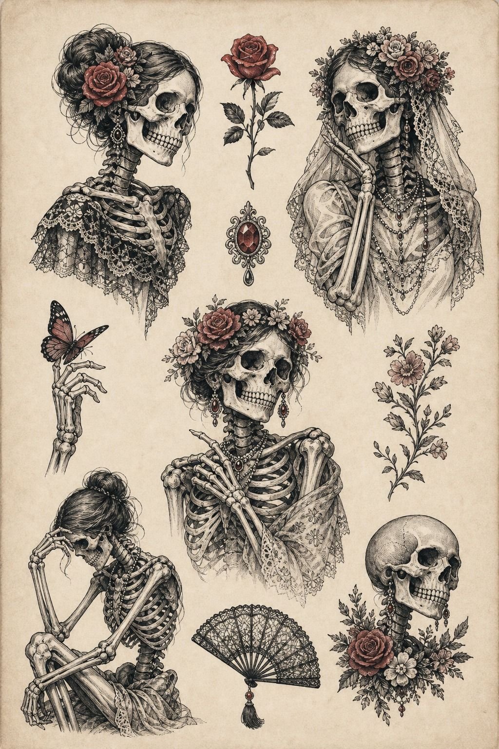 Realistic Skeleton Portrait With Feminine Details