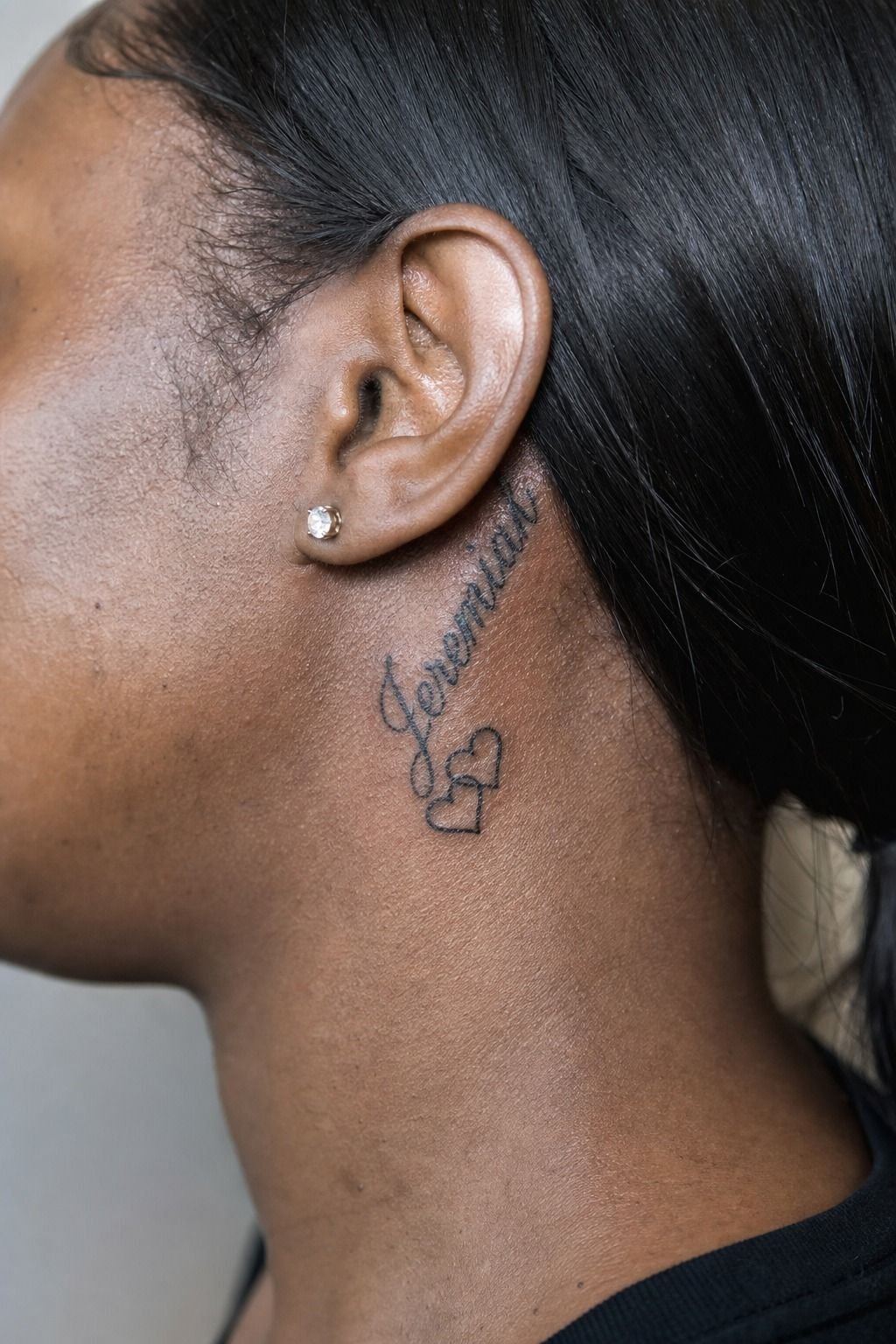 His Name with Two Linked Hearts