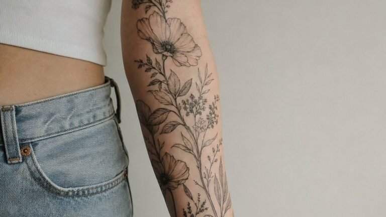 I Chose A Flower Sleeve Tattoo, It Still Looks Crisp Years Later