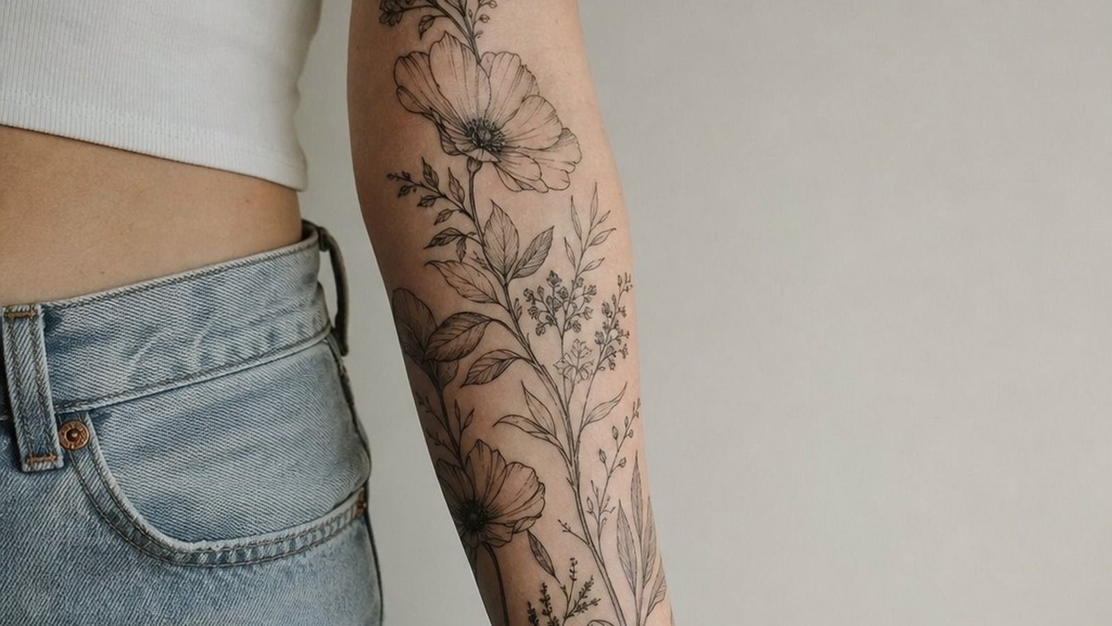 I Chose A Flower Sleeve Tattoo, It Still Looks Crisp Years Later