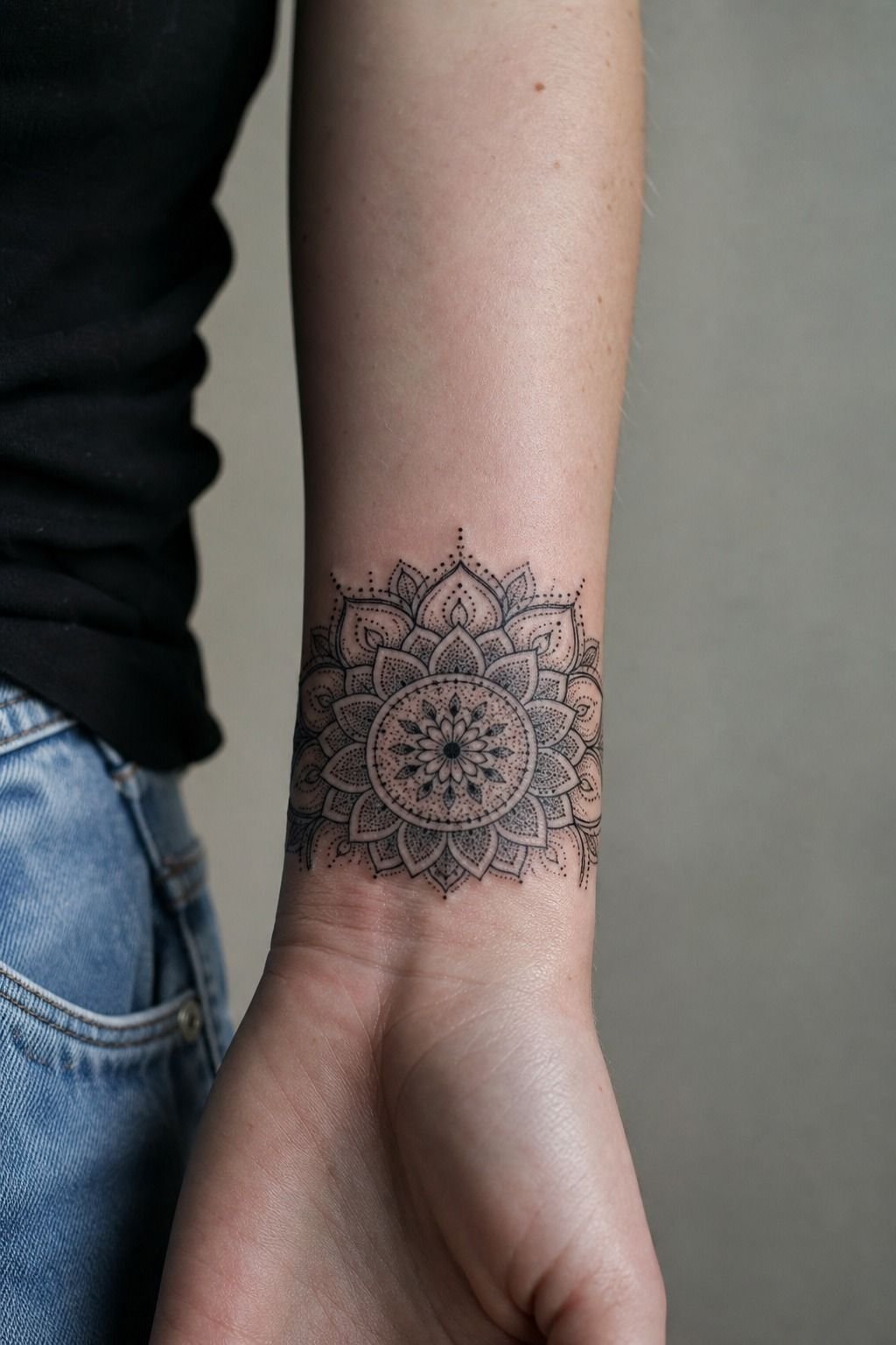 Mandala Dotwork Tattoo Canvas Design